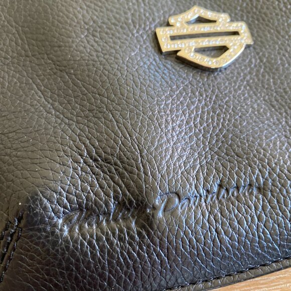 Harley Davidson Black Leather Clip-on Biker Pouch | no chain or strap - Picture 2 of 6